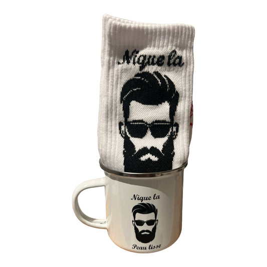 Combo chaussette et mug- Swissbearded/ nique la peau lisse